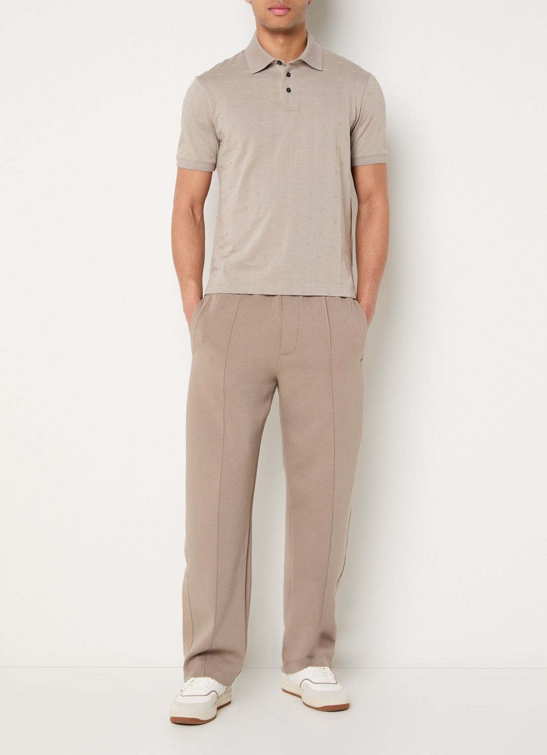 Armani Straight fit joggingbroek met steekzakken - voorkant 3 khaki