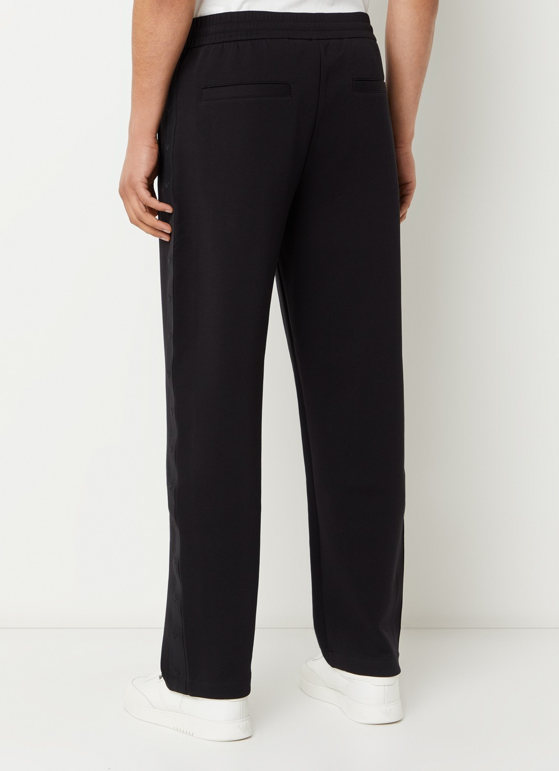 Armani Straight fit joggingbroek met steekzakken - achterkant zwart