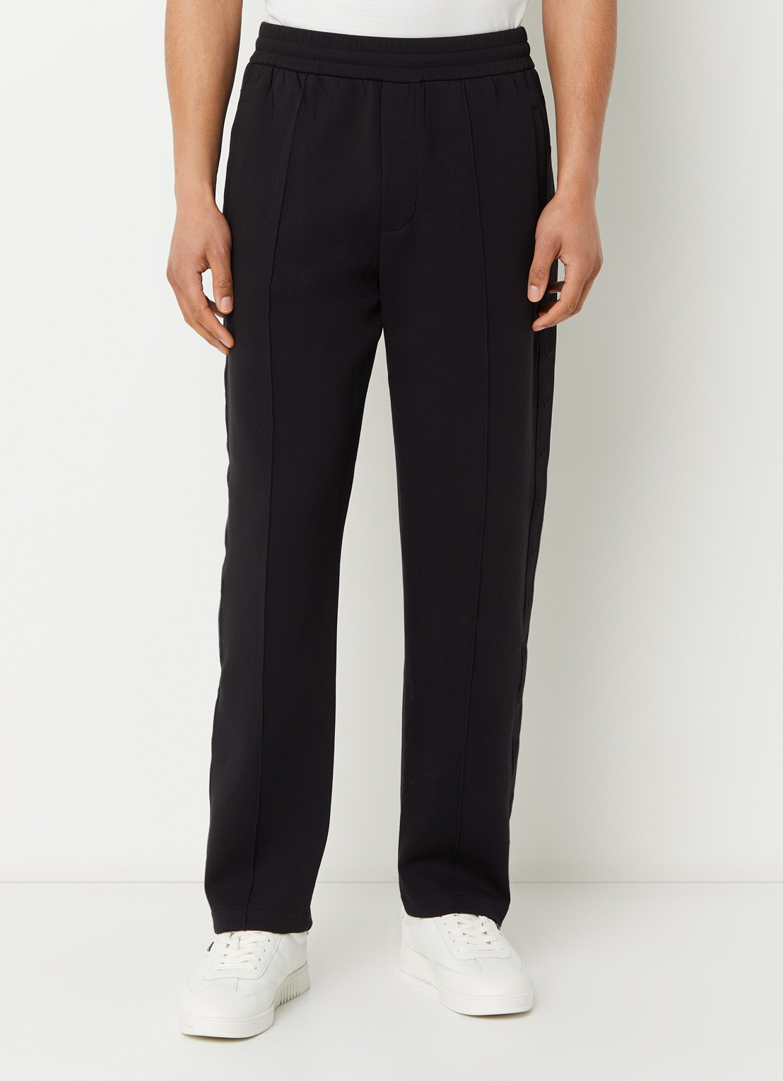 Armani Straight fit joggingbroek met steekzakken - detail 4 zwart