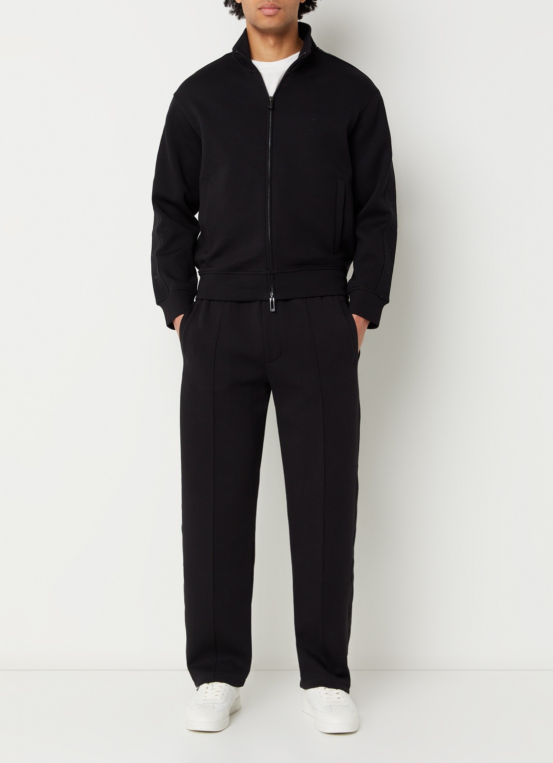 Armani Straight fit joggingbroek met steekzakken - voorkant 3 zwart