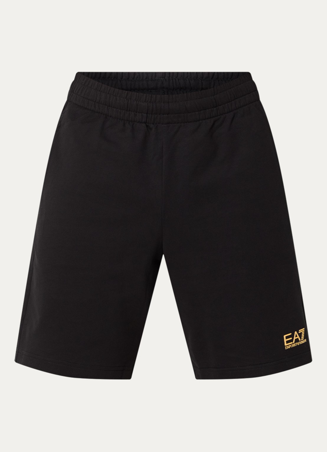 Armani Straight fit korte broek met logo en steekzakken - voorkant 3 zwart
