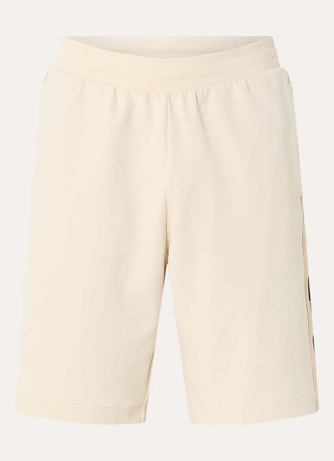 Armani Straight fit korte broek met logo - voorkant 2 gebroken wit