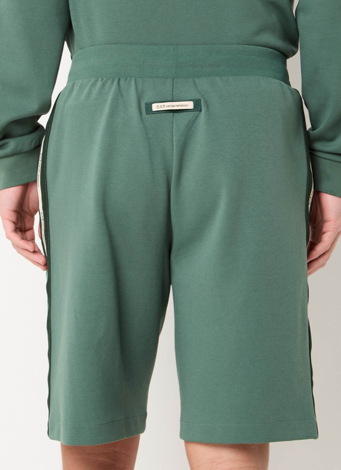Armani Straight fit korte broek met logo - achterkant 4 grijsmele