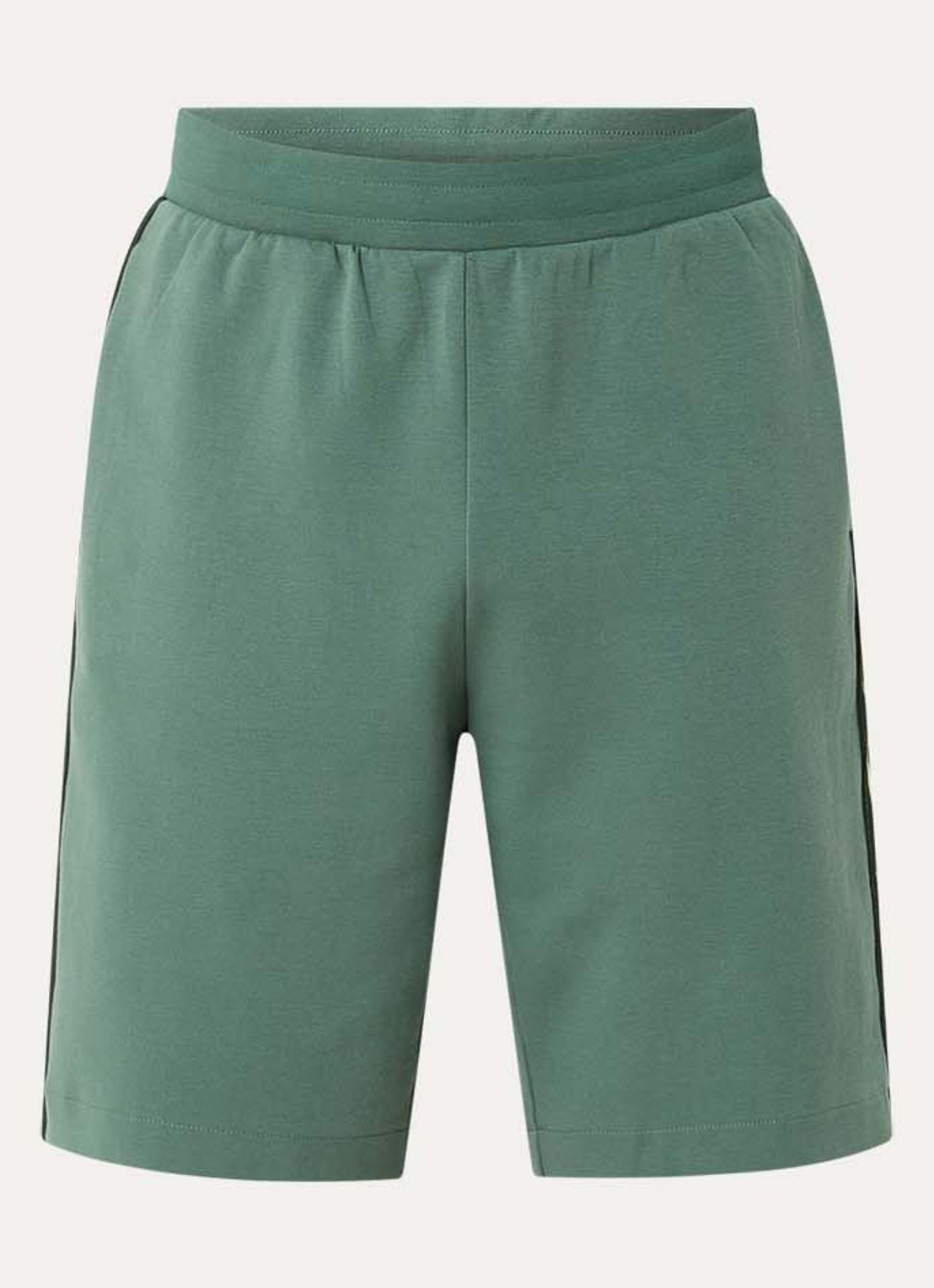 Armani Straight fit korte broek met logo - voorkant 2 grijsmele