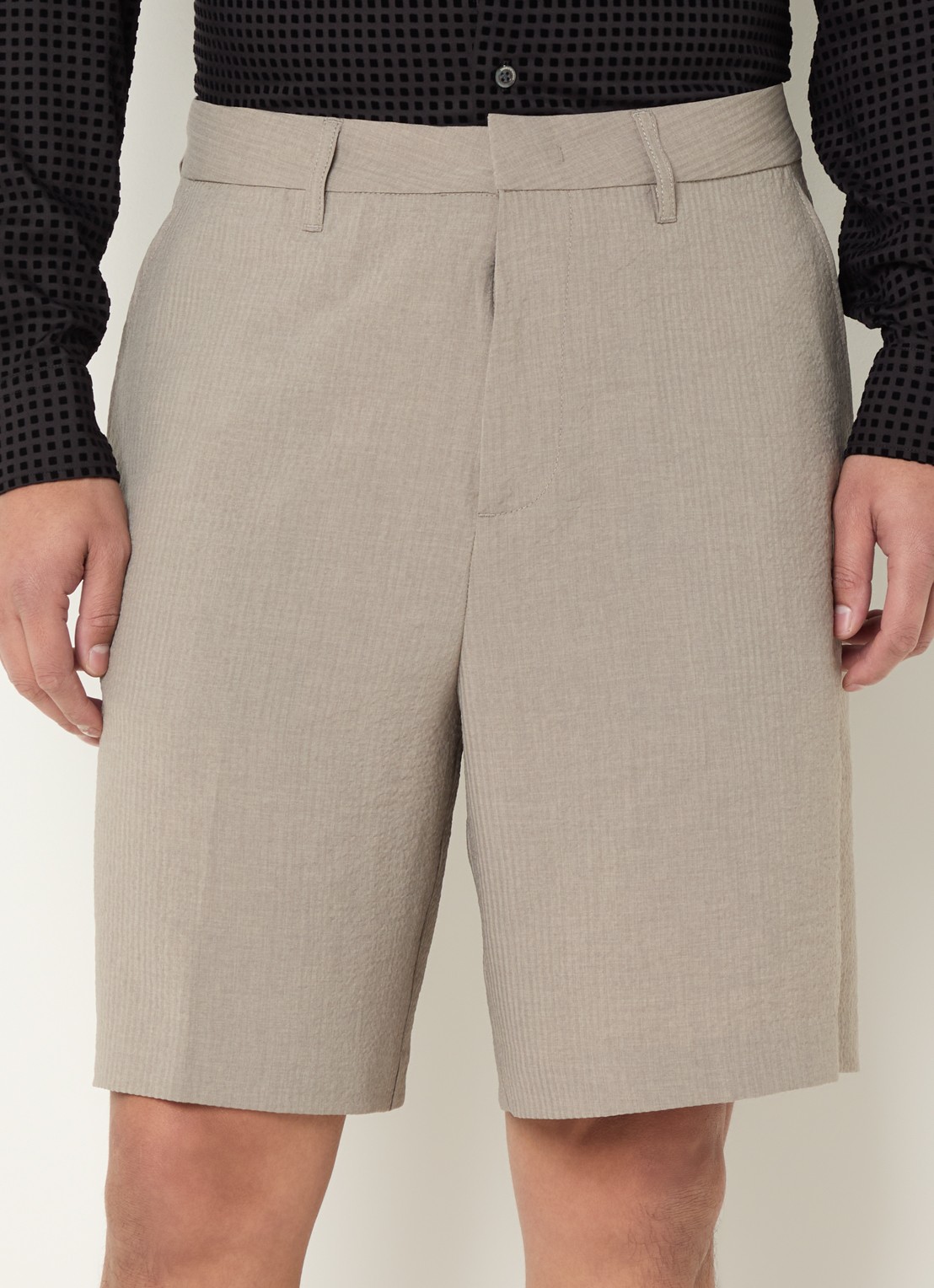 Armani Straight fit korte broek met steekzakken - detail 3 khaki