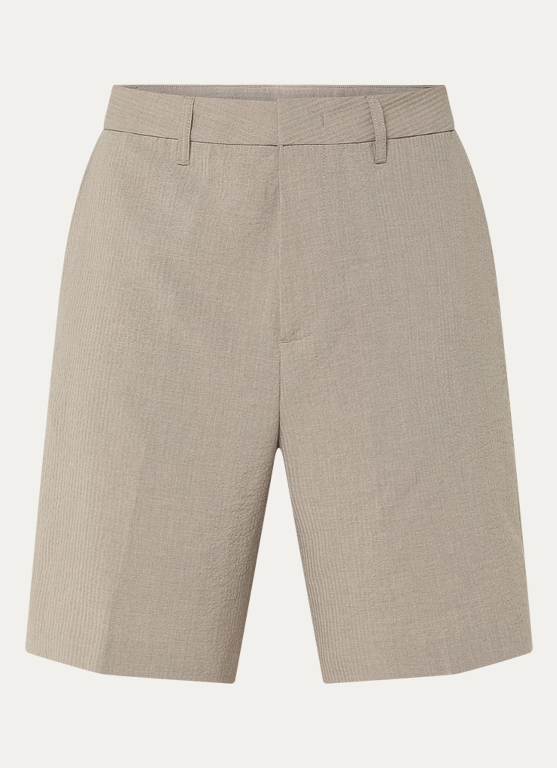 Armani Straight fit korte broek met steekzakken - voorkant khaki