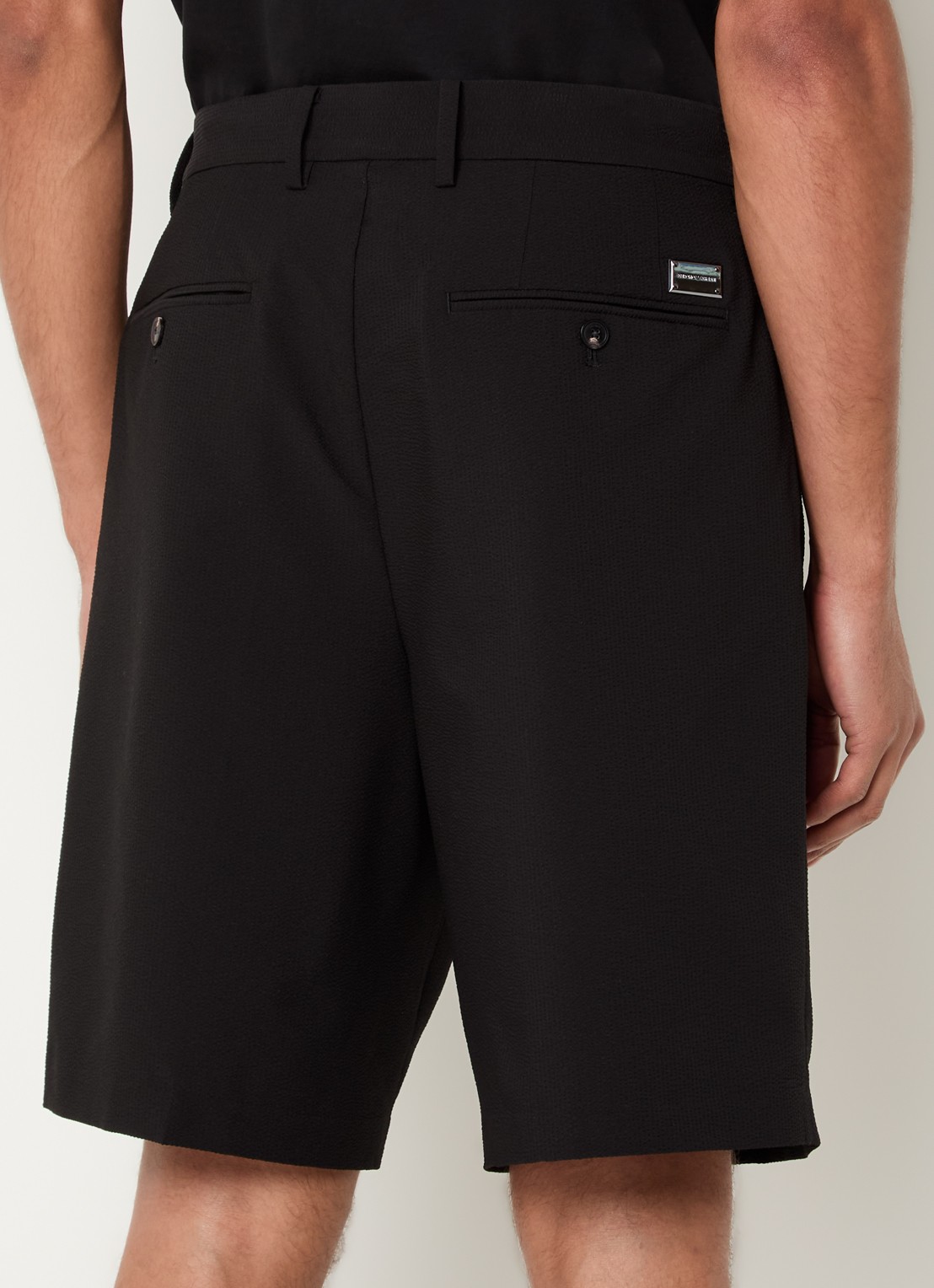 Armani Straight fit korte broek met steekzakken - achterkant zwart