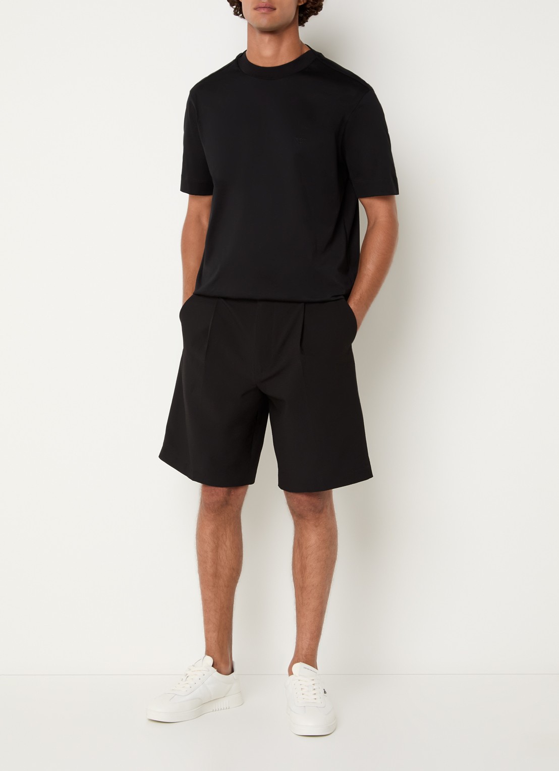 Armani Straight fit korte broek met steekzakken - voorkant 3 zwart