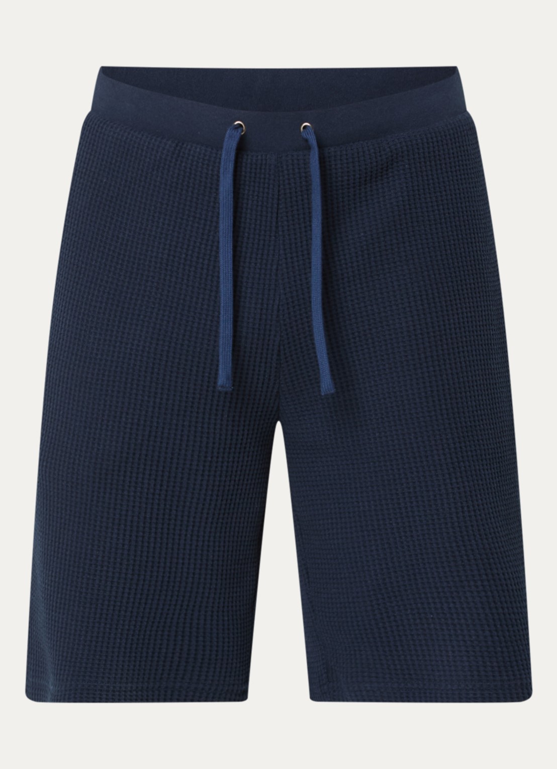 Armani Straight fit korte broek met trekkoord en steekzakken - voorkant donkerblauw