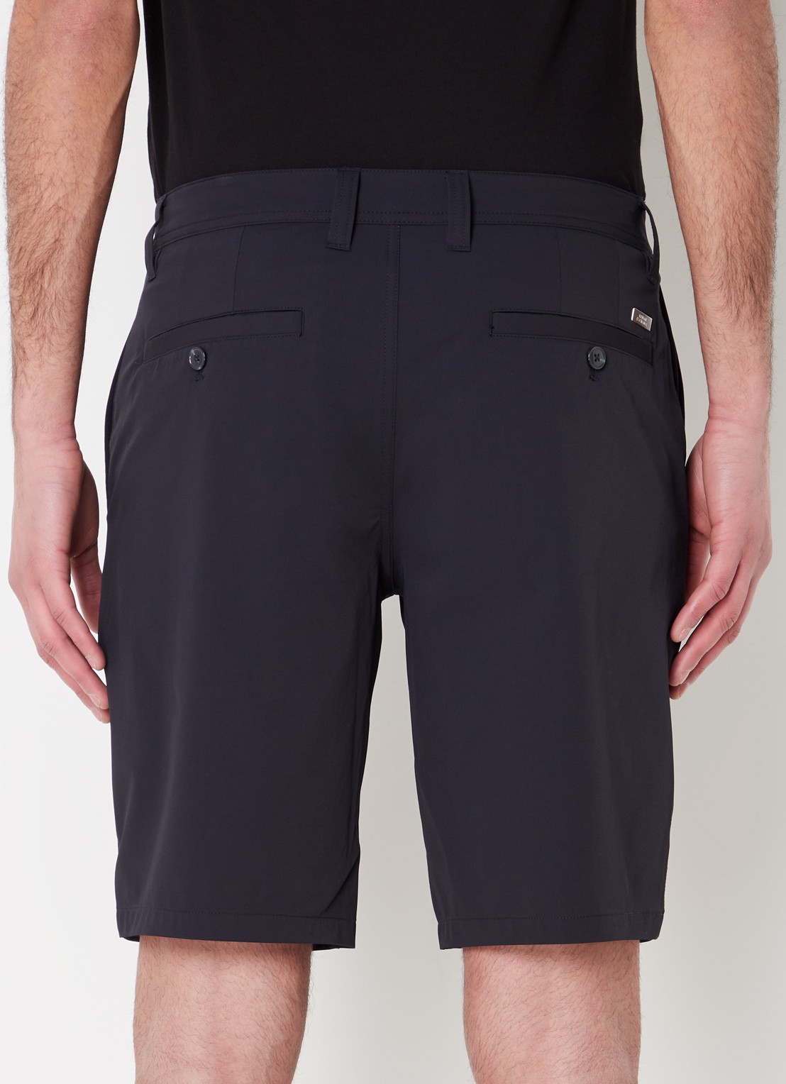 Armani Straight fit korte chino met stretch en steekzakken - achterkant 3 donkerblauw