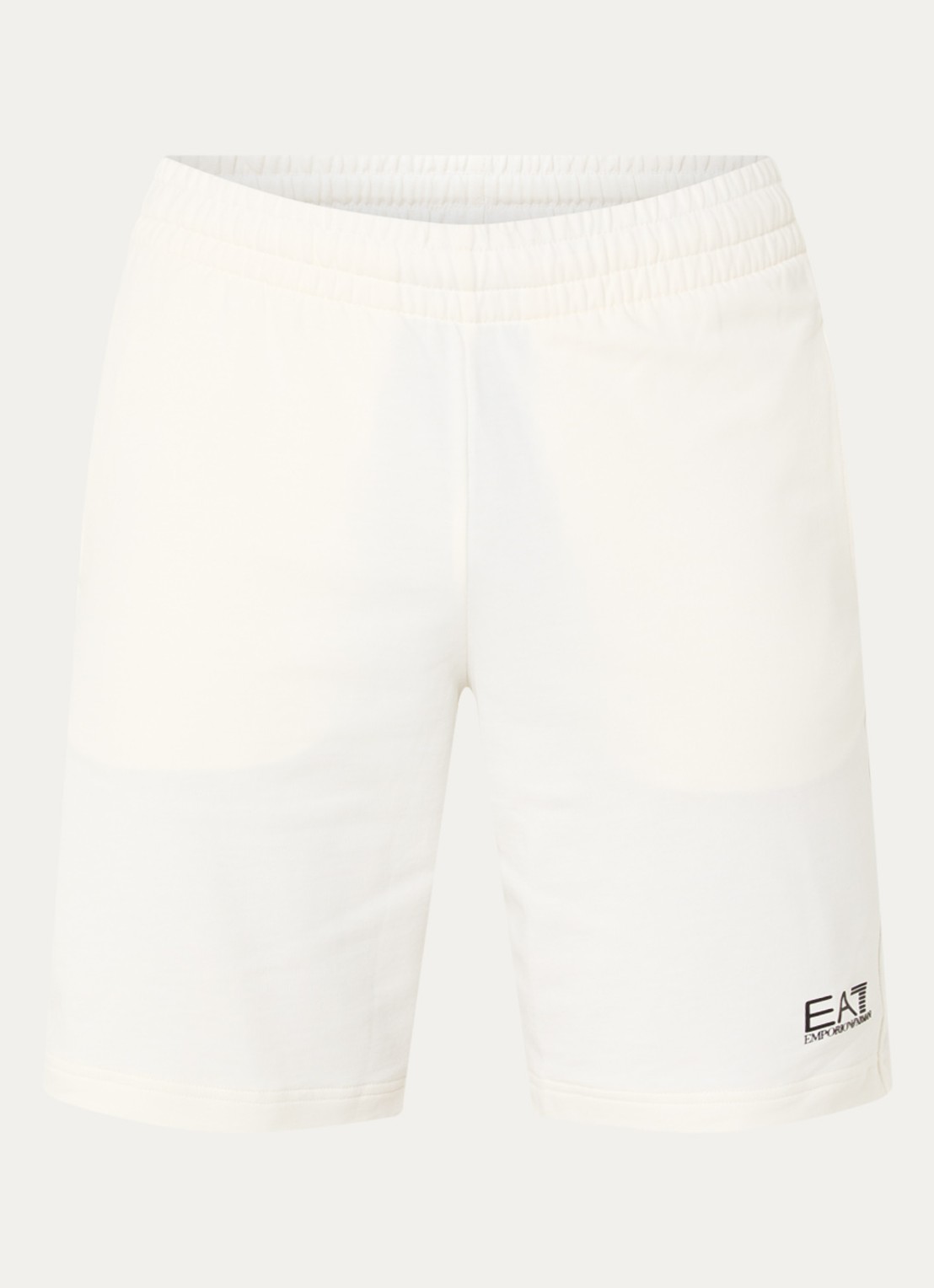 Armani Straight fit korte joggingbroek met logo  - voorkant 2 gebroken wit