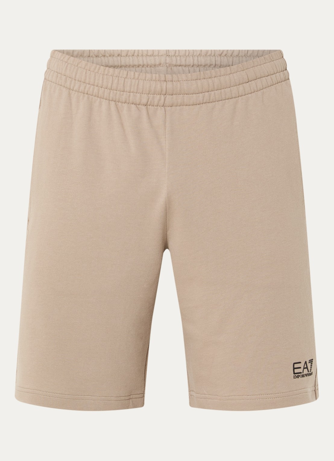 Armani Straight fit korte joggingbroek met logo  - voorkant beige