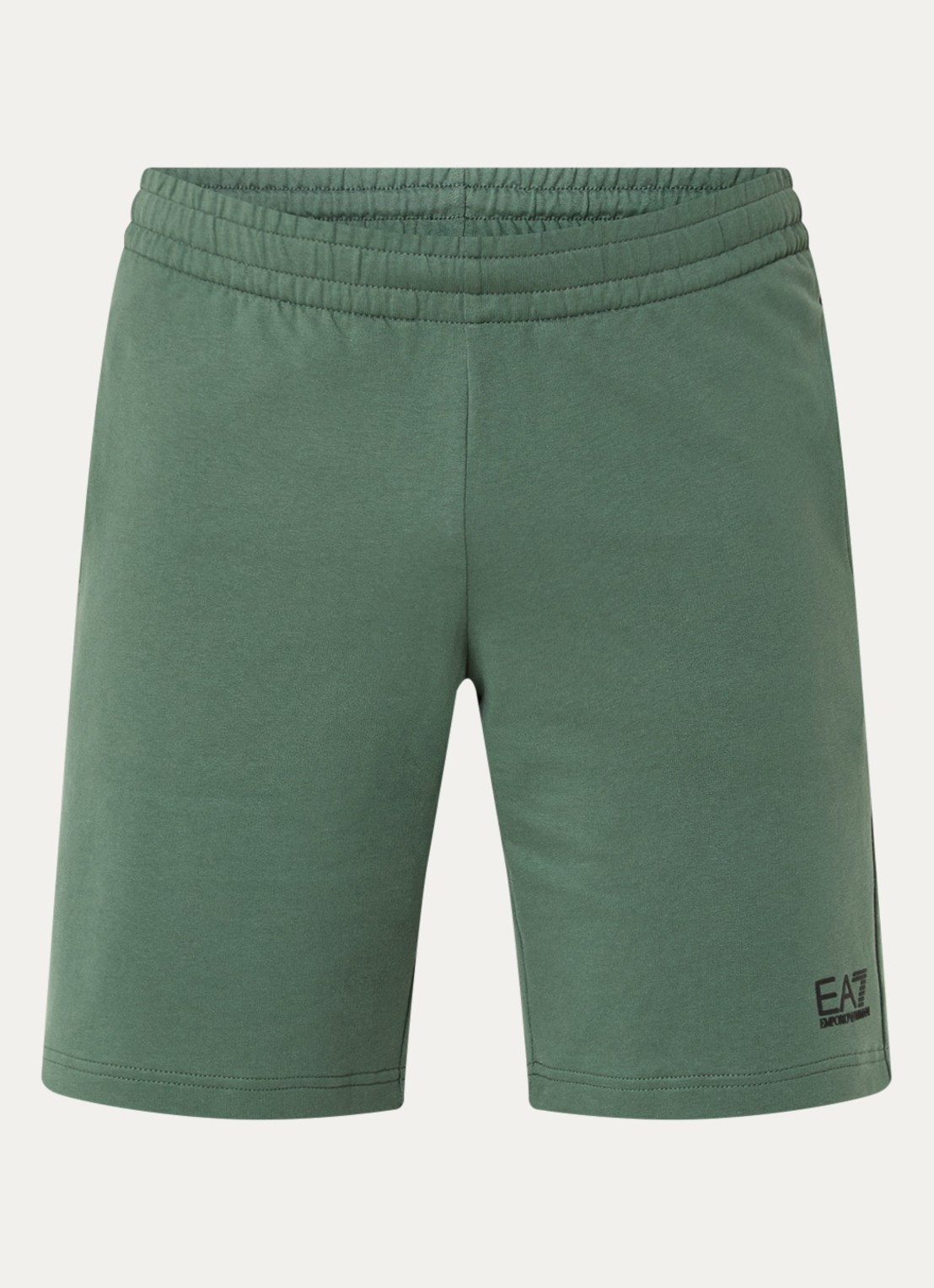 Armani Straight fit korte joggingbroek met logo  - voorkant 2 legergroen