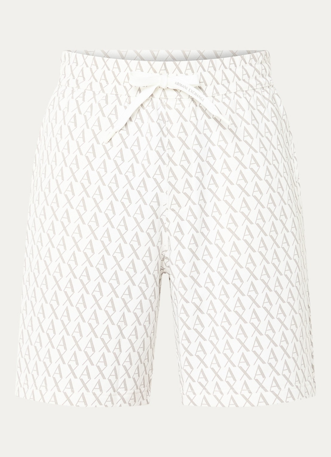 Armani Straight fit korte joggingbroek met logoprint en trekkoord - voorkant wit