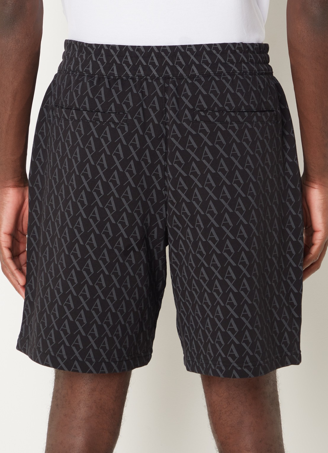 Armani Straight fit korte joggingbroek met logoprint - achterkant 5 zwart