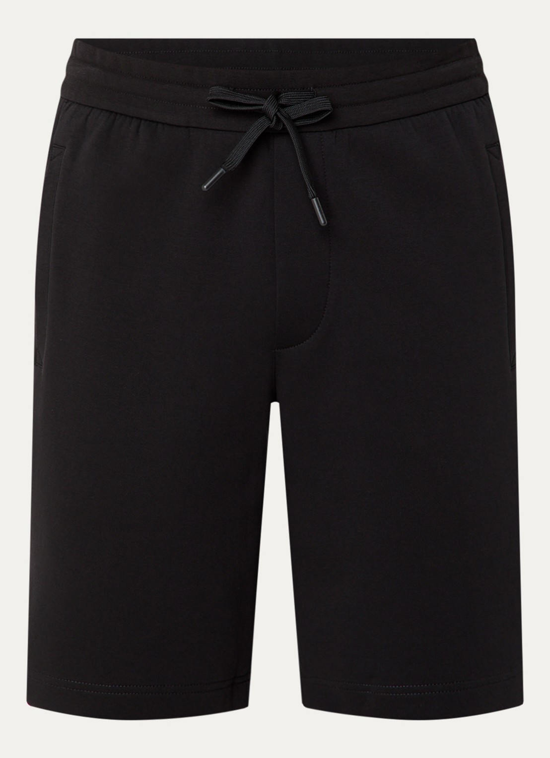Armani Straight fit korte joggingbroek met steekzakken - voorkant 3 zwart