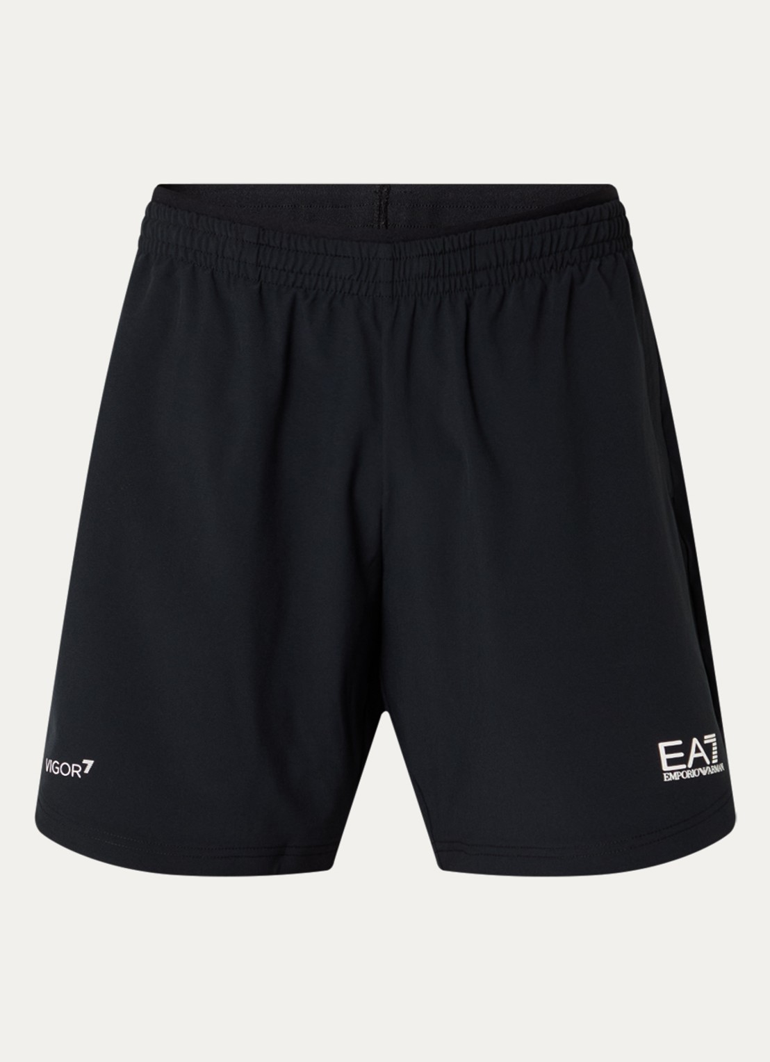 Armani Straight fit korte trainingsbroek met steekzakken - voorkant 3 zwart