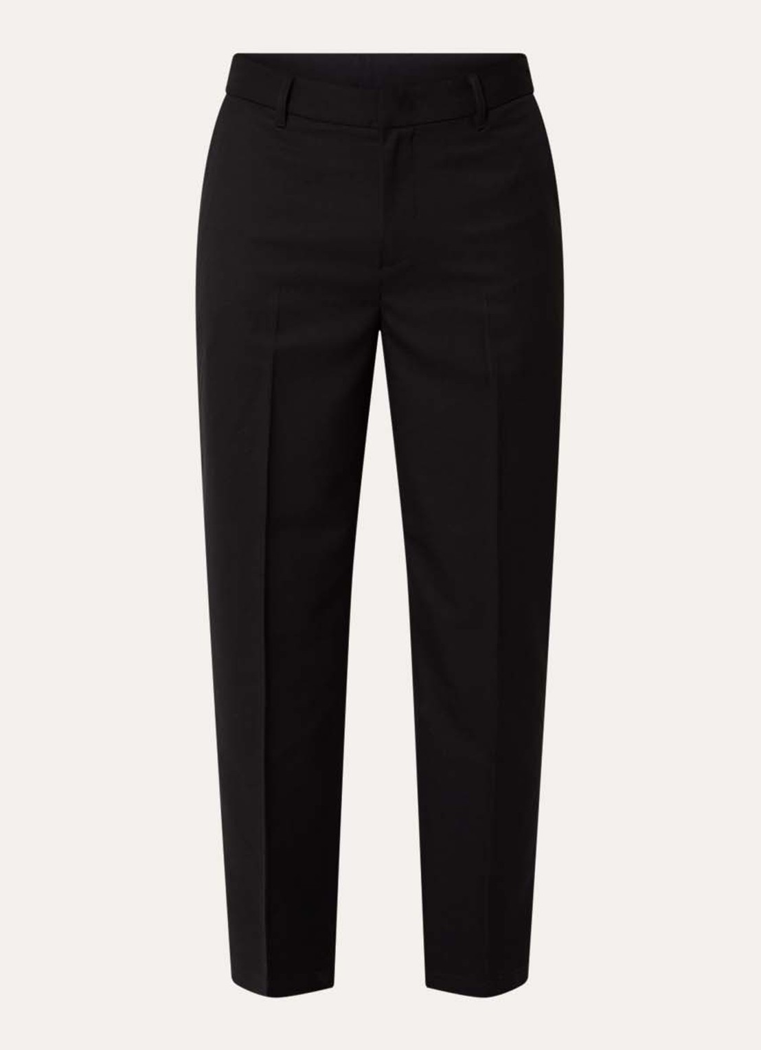 Armani Straight fit pantalon in wolblend met steekzakken - voorkant zwart