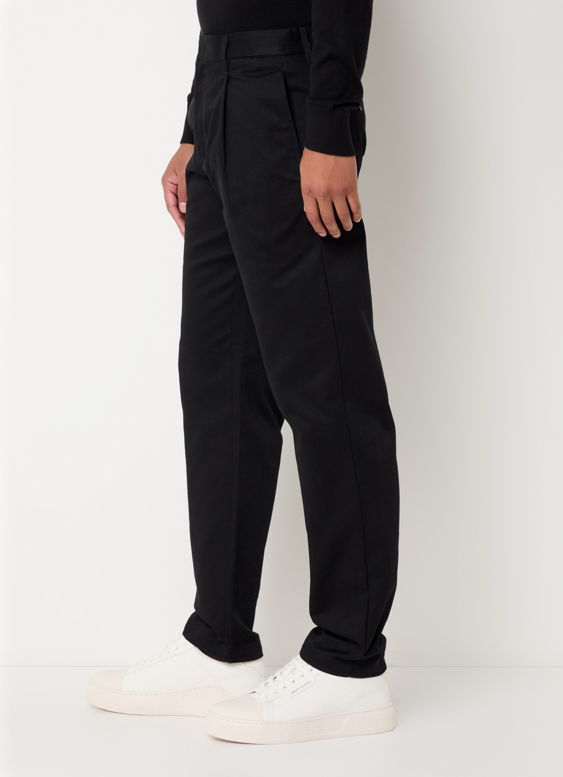 Armani Straight fit pantalon met steekzakken - detail 5 zwart