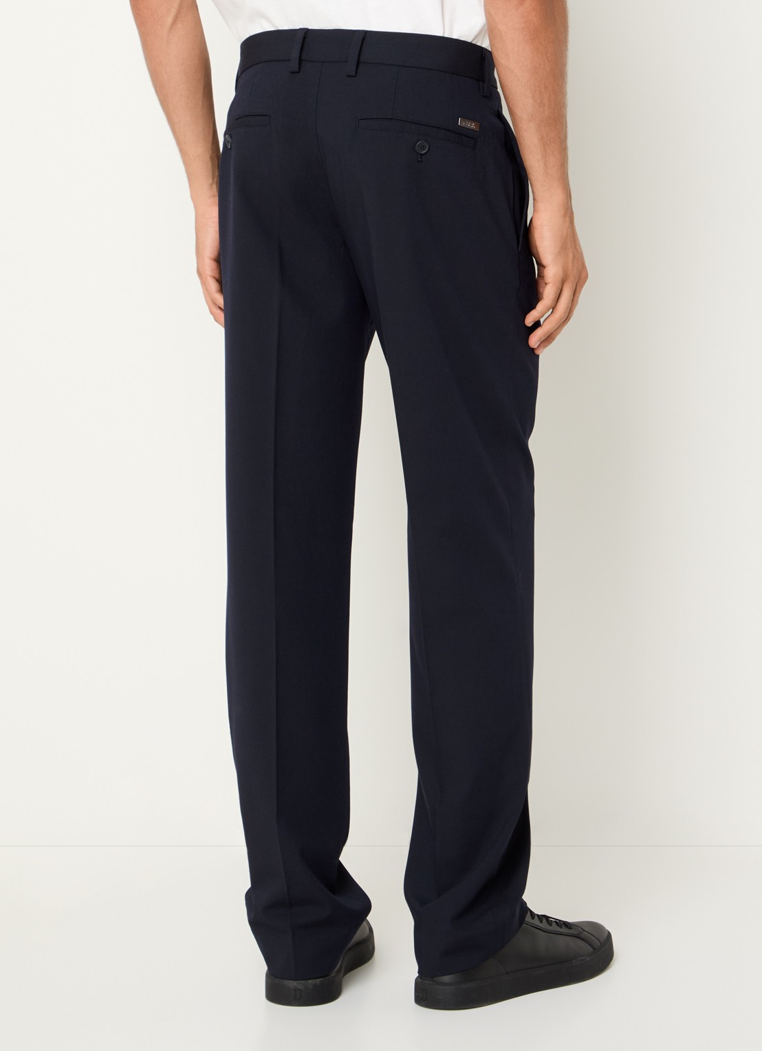 Armani Straight fit pantalon met steekzakken - achterkant 3 donkerblauw