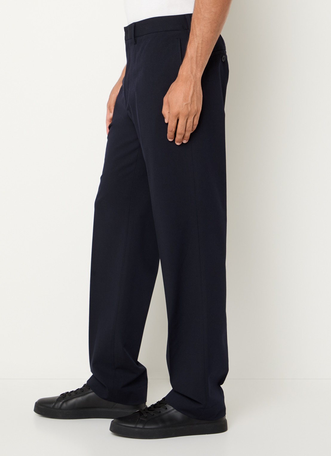 Armani Straight fit pantalon met steekzakken - detail 2 donkerblauw