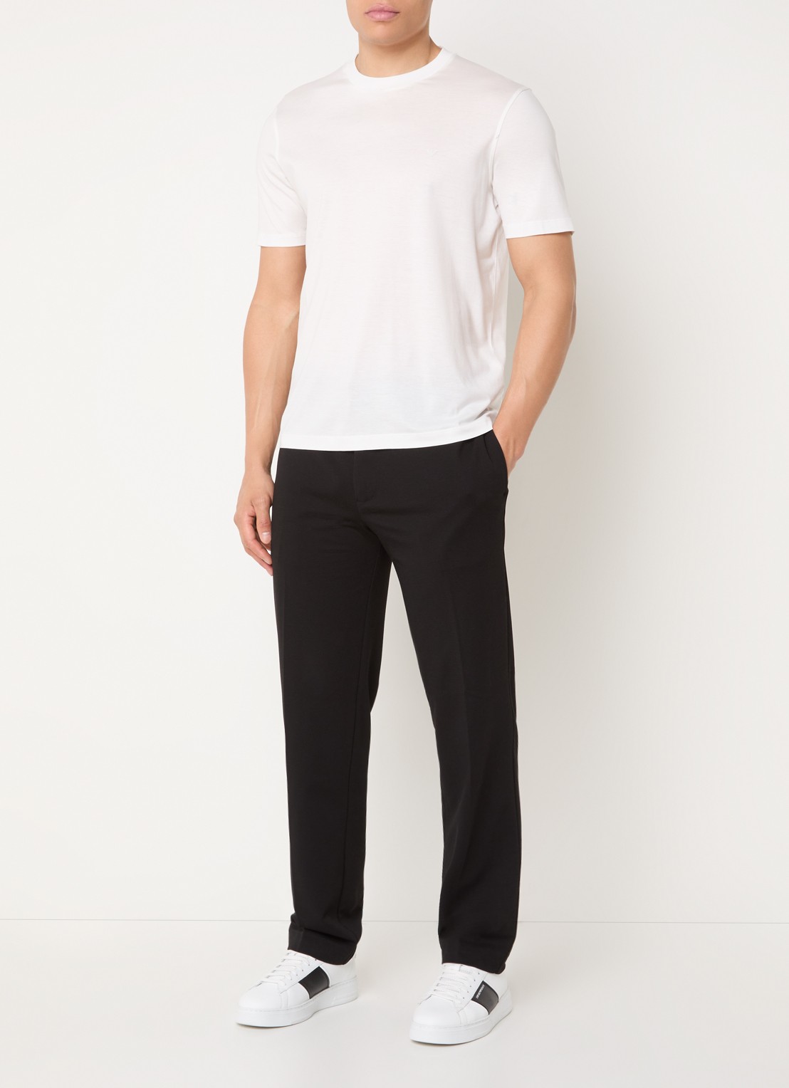 Armani Straight fit pantalon met steekzakken - voorkant 5 zwart