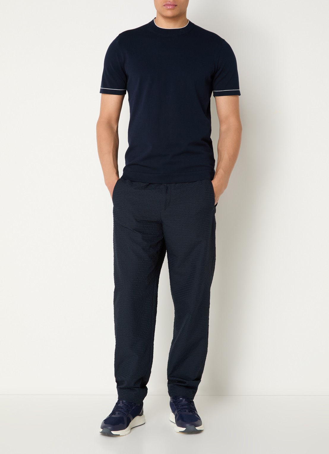 Armani Straight fit pantalon met steekzakken - voorkant 3 donkerblauw