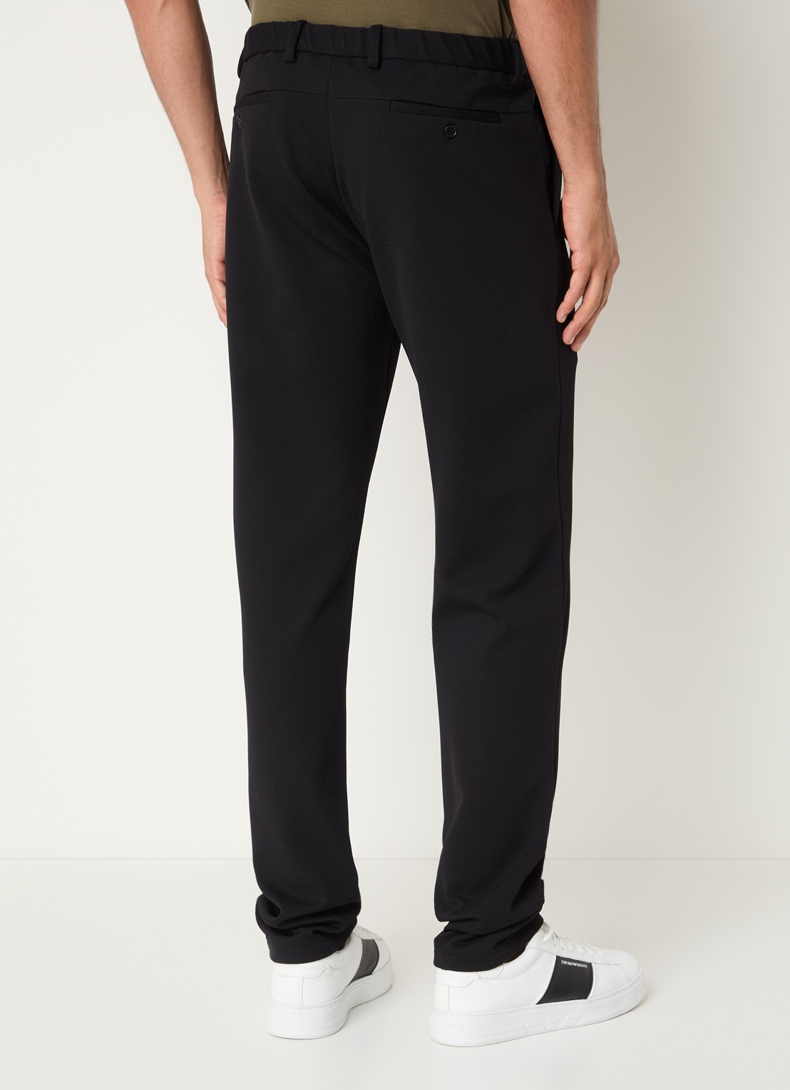 Armani Straight fit pantalon met steekzakken - achterkant 5 zwart