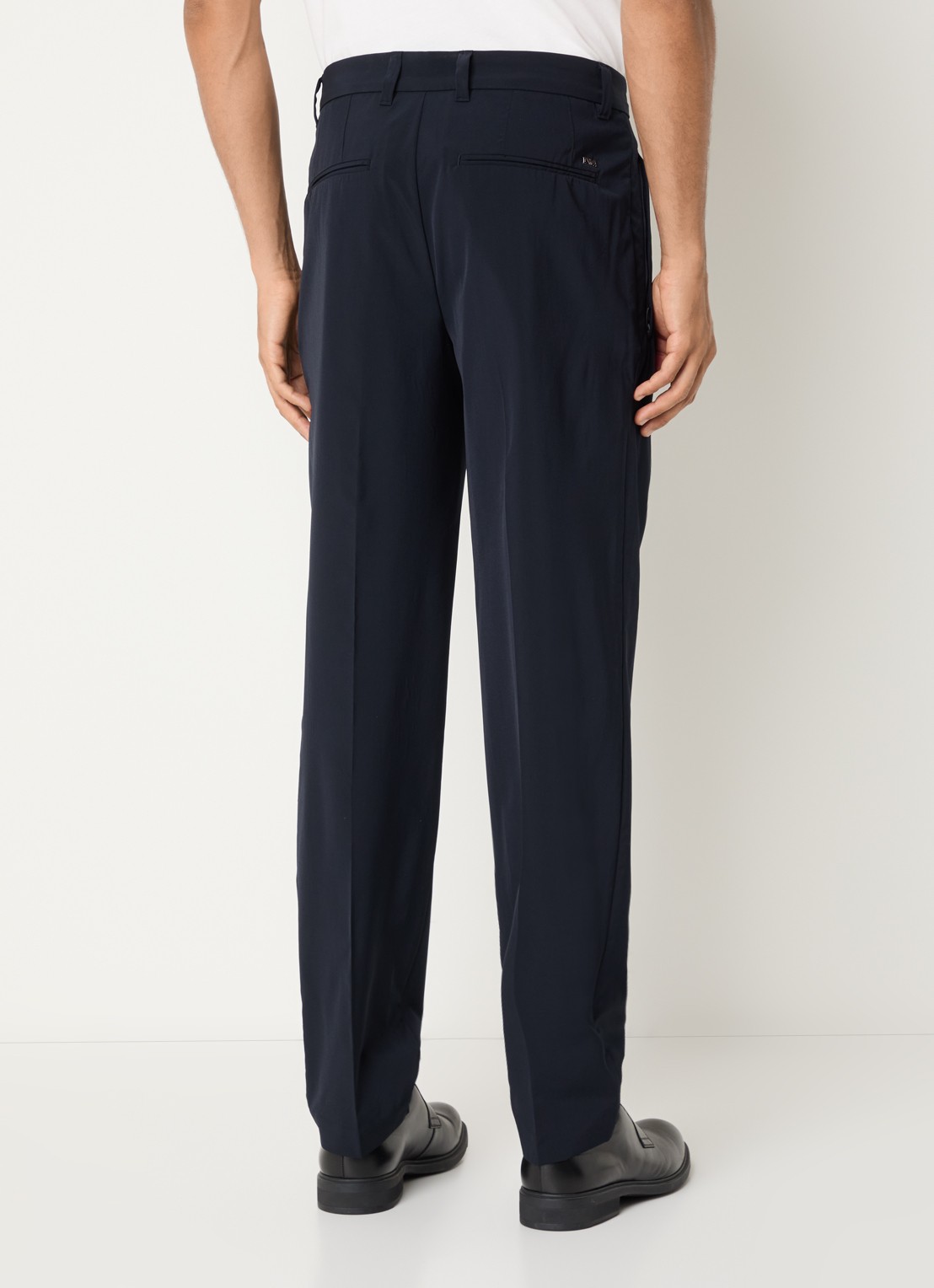 Armani Straight fit pantalon met steekzakken - achterkant 3 donkerblauw