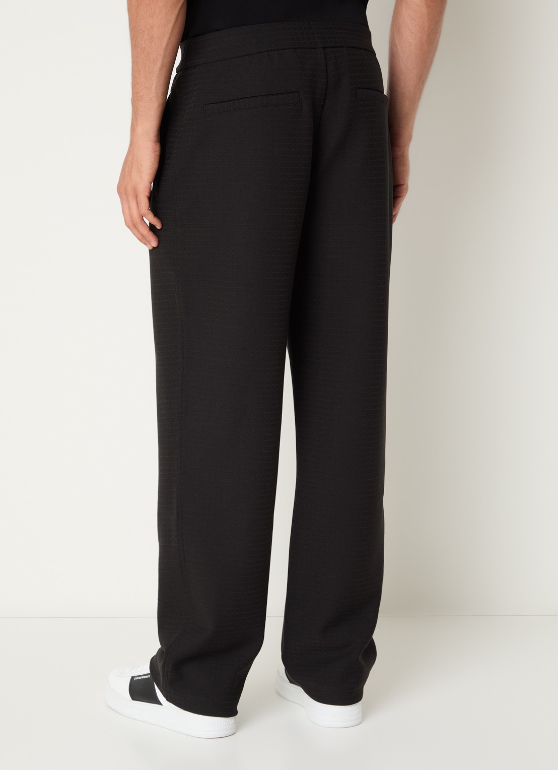 Armani Straight fit pantalon met steekzakken - achterkant 5 zwart