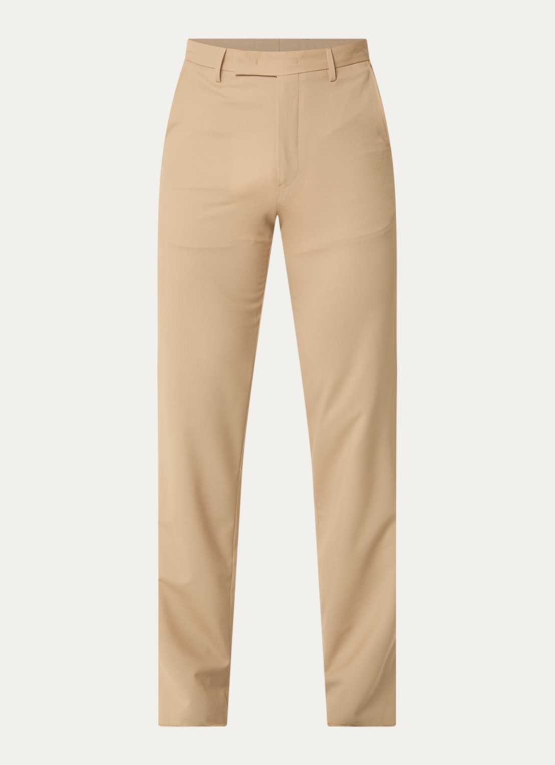 Armani Straight fit pantalon van scheerwol met steekzakken - voorkant beige