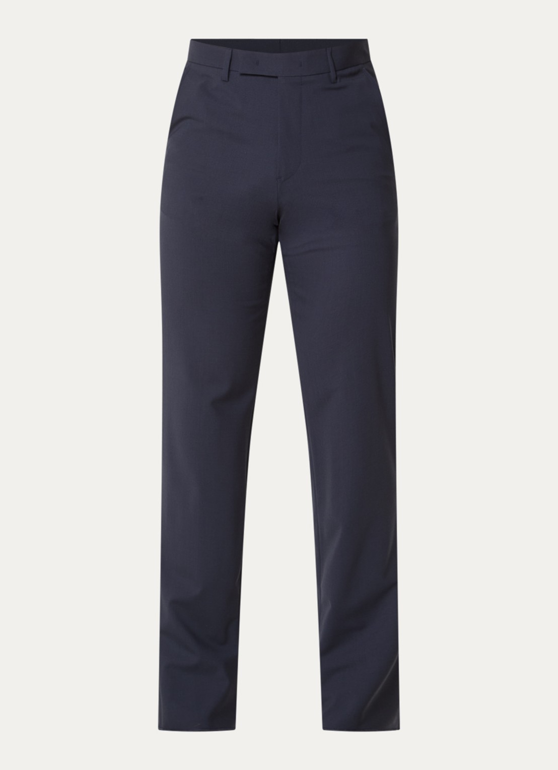 Armani Straight fit pantalon van scheerwol met steekzakken - voorkant 4 donkerblauw