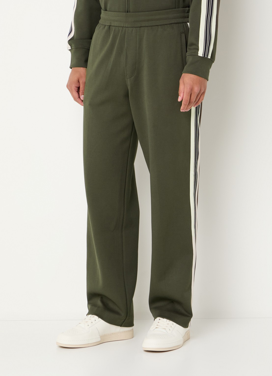 Armani Straight fit trackpants met steekzakken - detail 3 olijfgroen