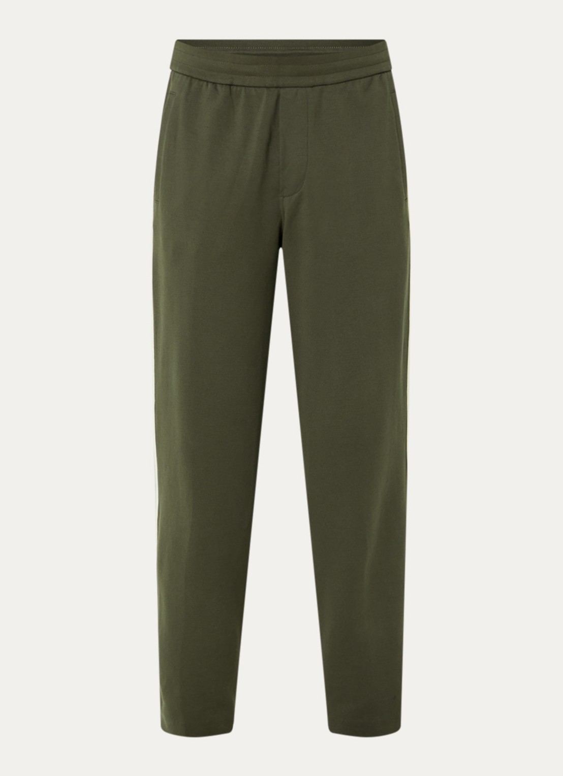 Armani Straight fit trackpants met steekzakken - voorkant olijfgroen