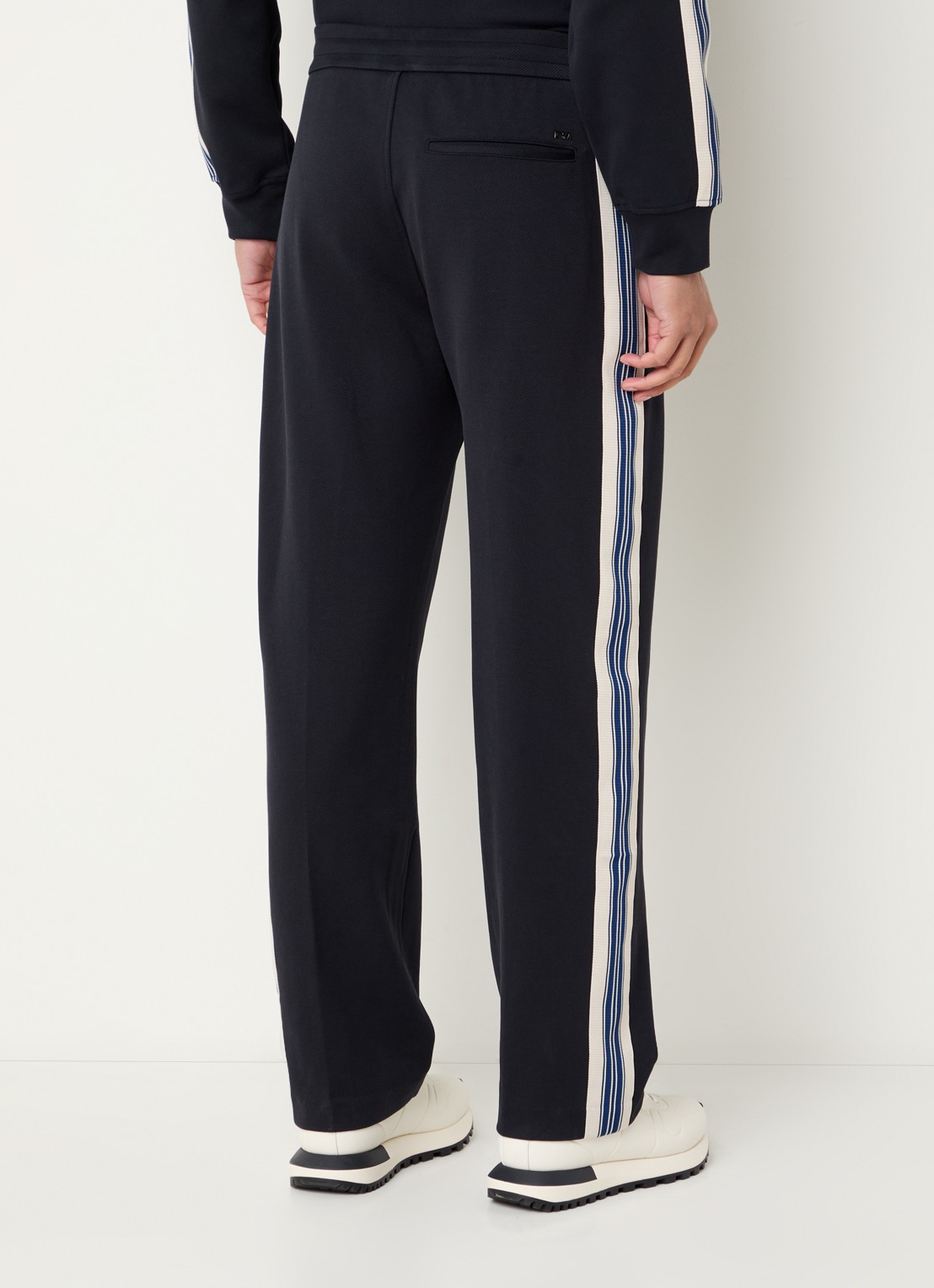 Armani Straight fit trackpants met steekzakken - achterkant donkerblauw