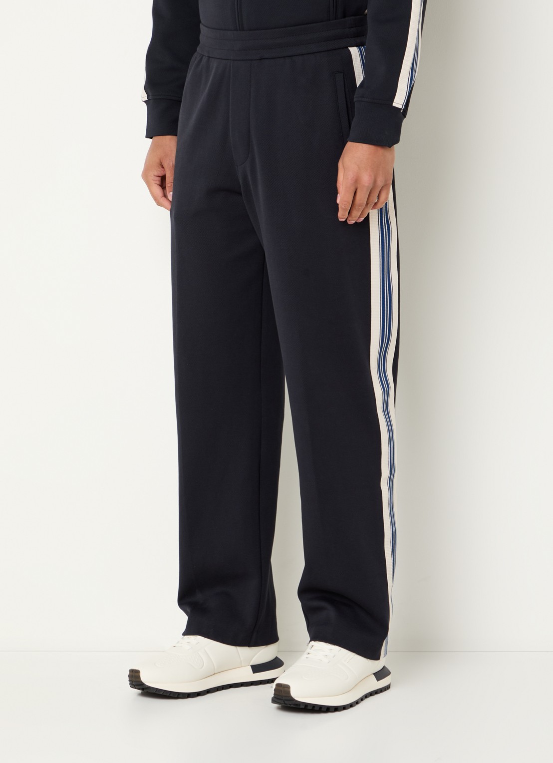Armani Straight fit trackpants met steekzakken - detail 2 donkerblauw