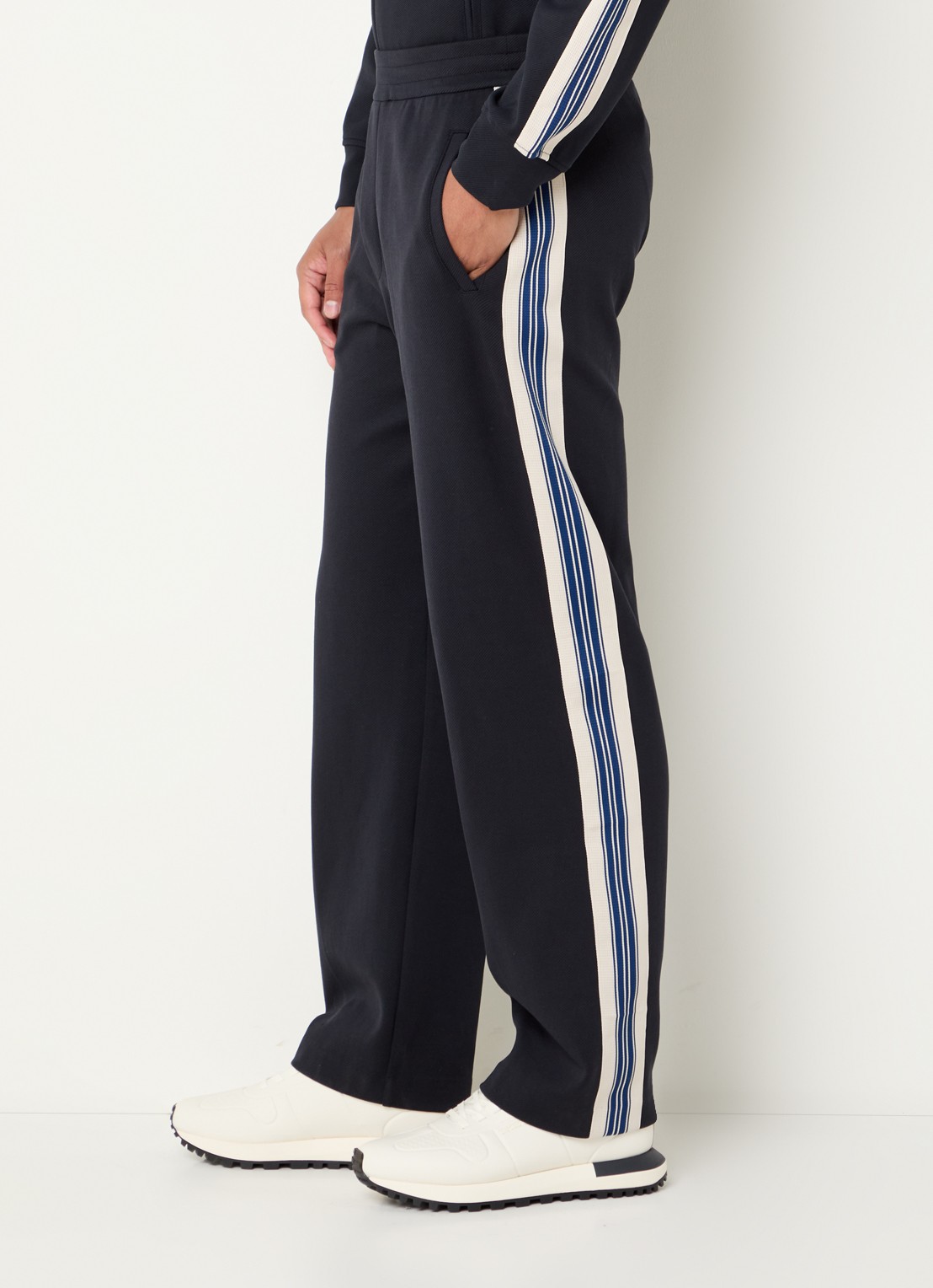Armani Straight fit trackpants met steekzakken - detail 3 donkerblauw