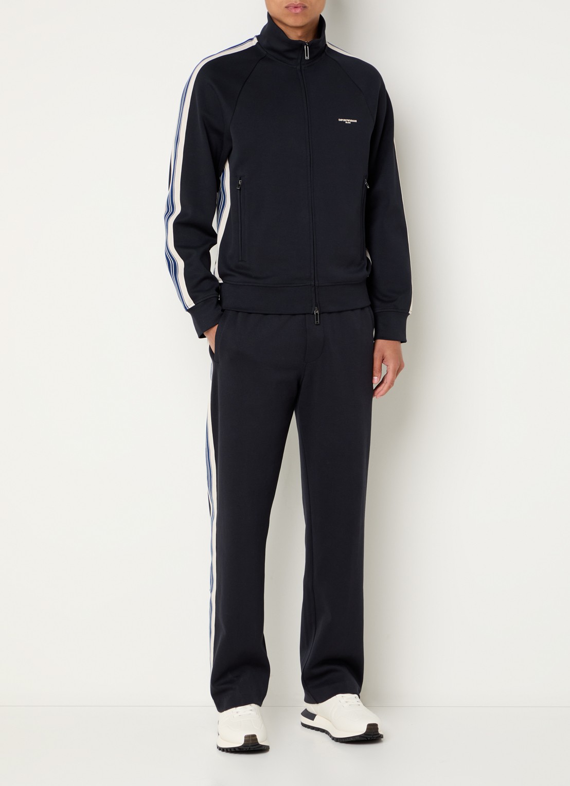 Armani Straight fit trackpants met steekzakken - voorkant 5 donkerblauw