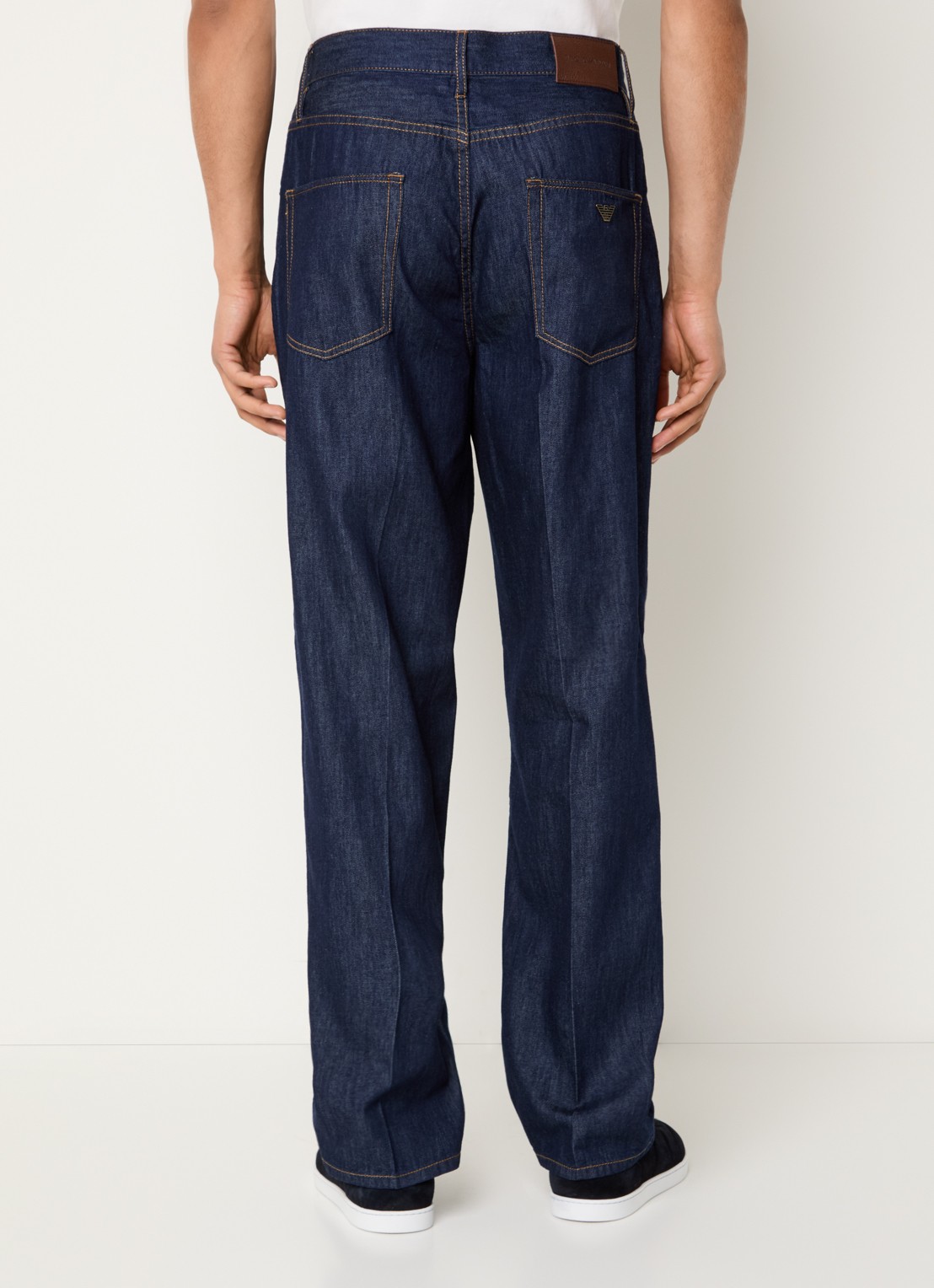 Armani Straight leg jeans met donkere wassing - achterkant 5 donkerblauw