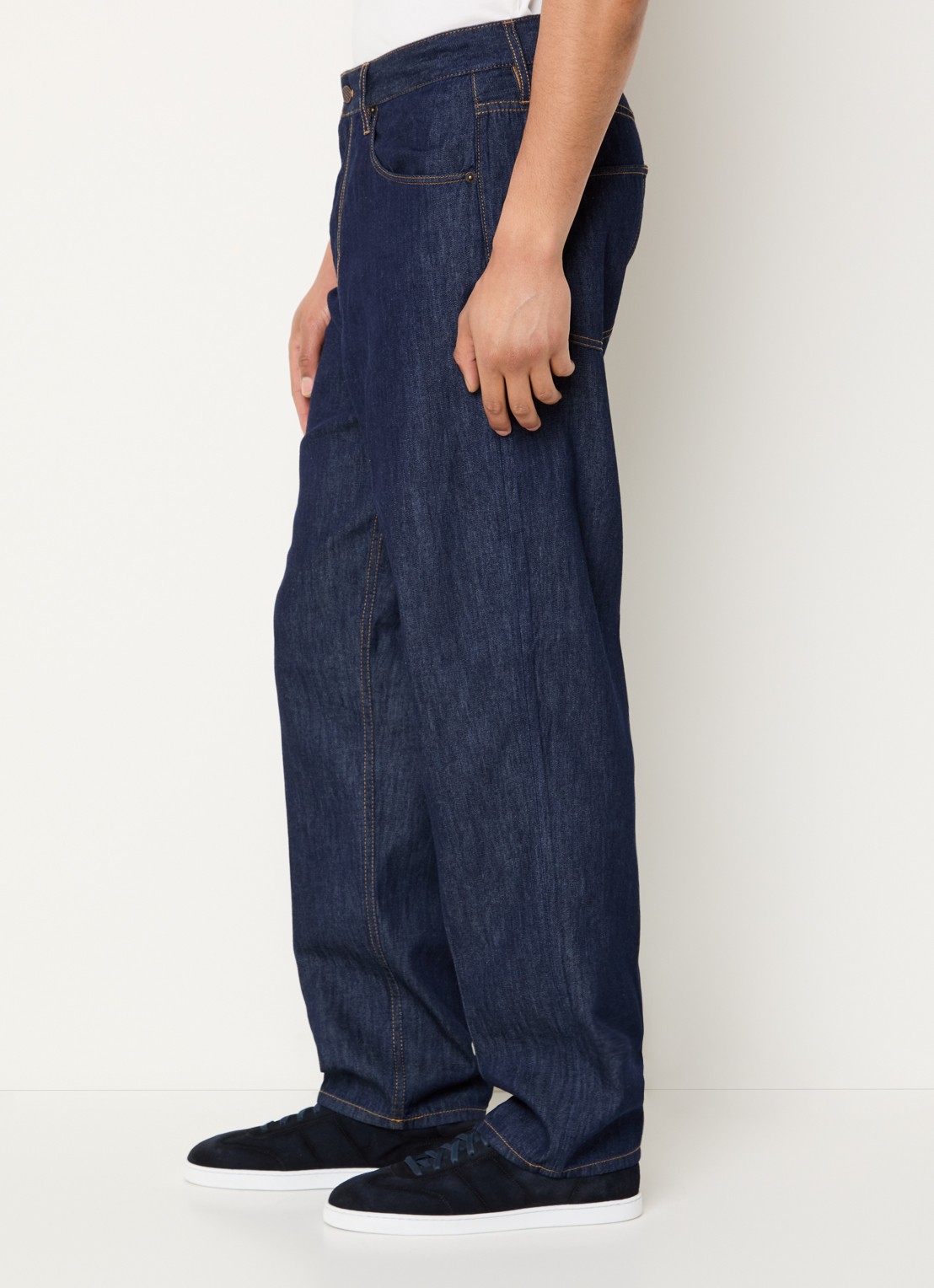 Armani Straight leg jeans met donkere wassing - detail 2 donkerblauw