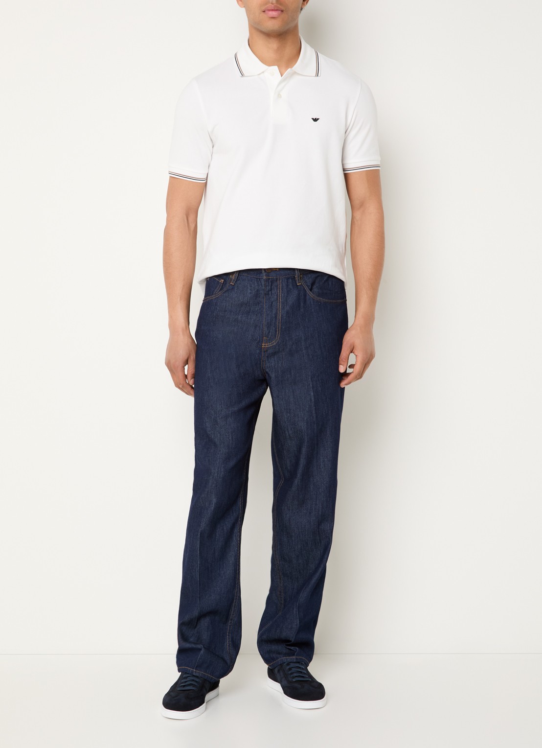 Armani Straight leg jeans met donkere wassing - voorkant 4 donkerblauw