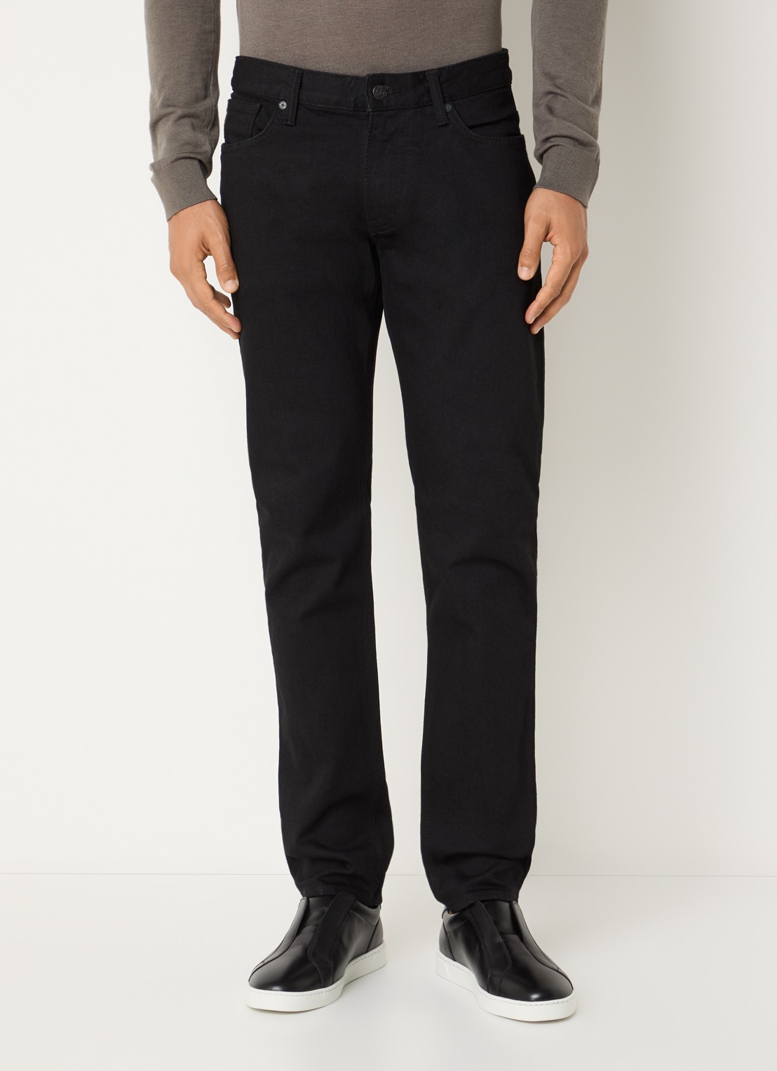 Armani Straight leg jeans met gekleurde wassing - detail zwart