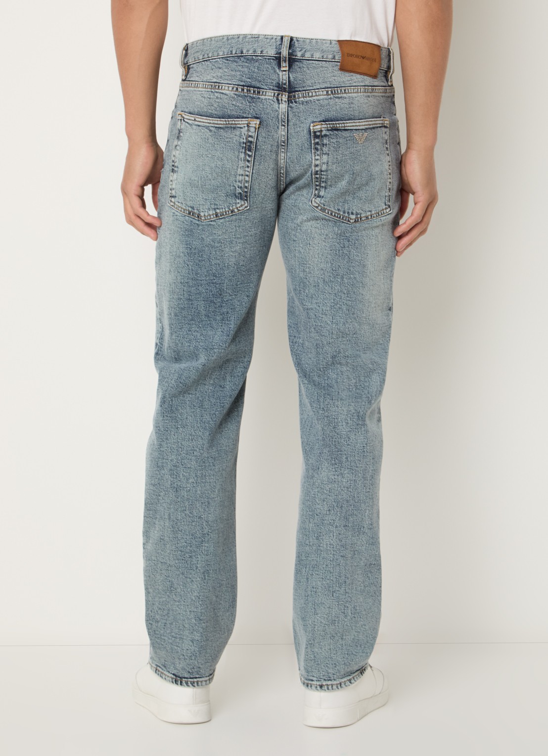 Armani Straight leg jeans met medium wassing - achterkant 3 indigo