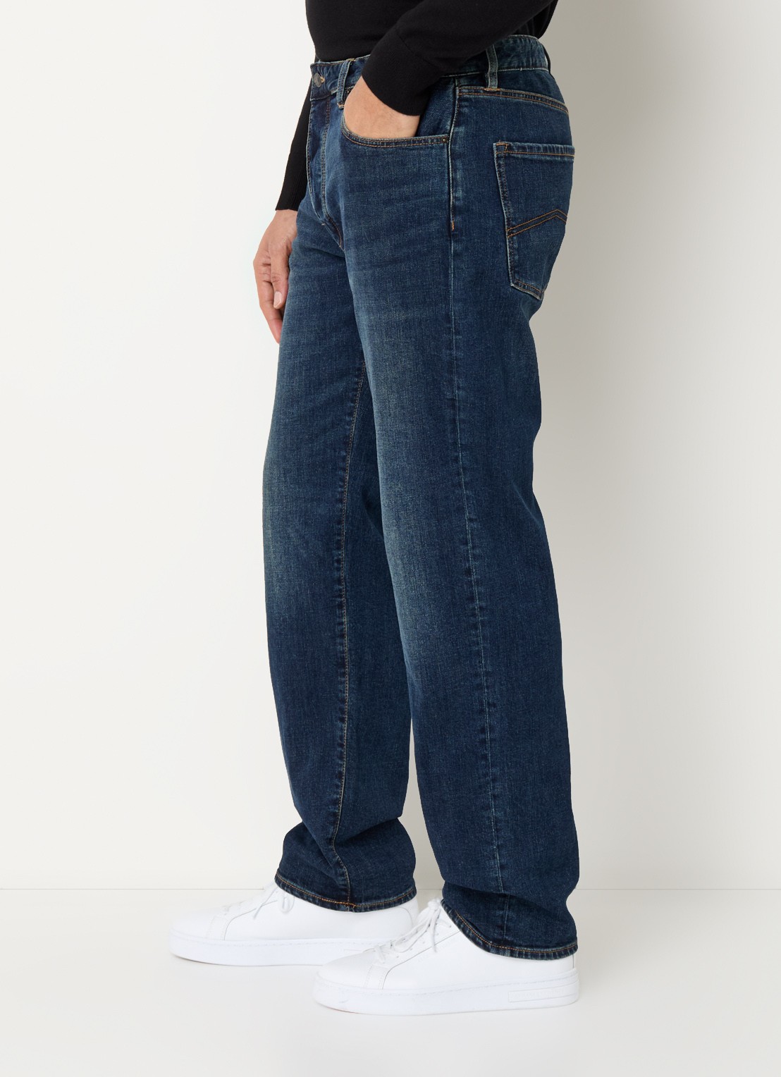 Armani Straight leg jeans met steekzakken - detail 4 indigo