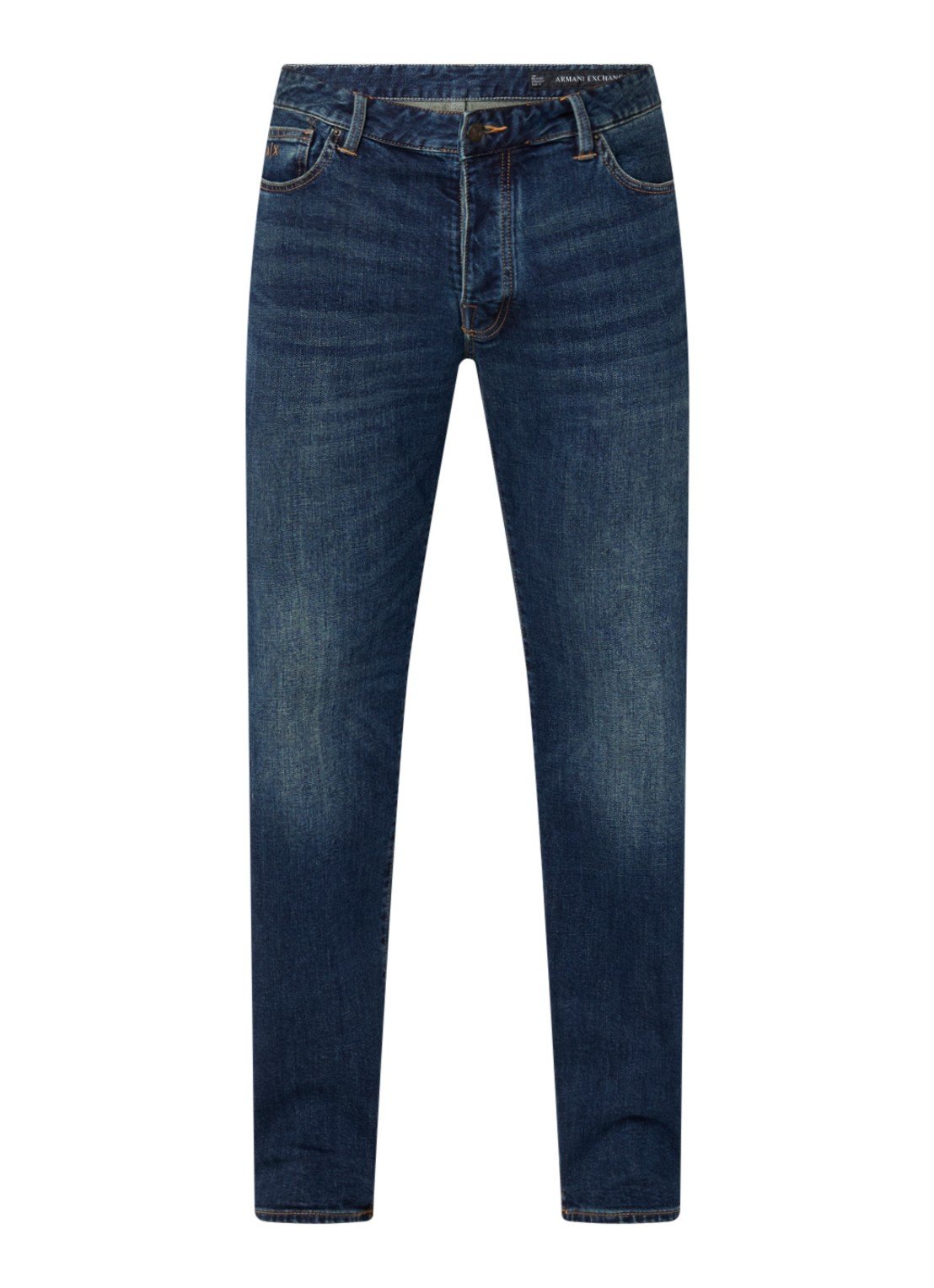 Armani Straight leg jeans met steekzakken - voorkant indigo