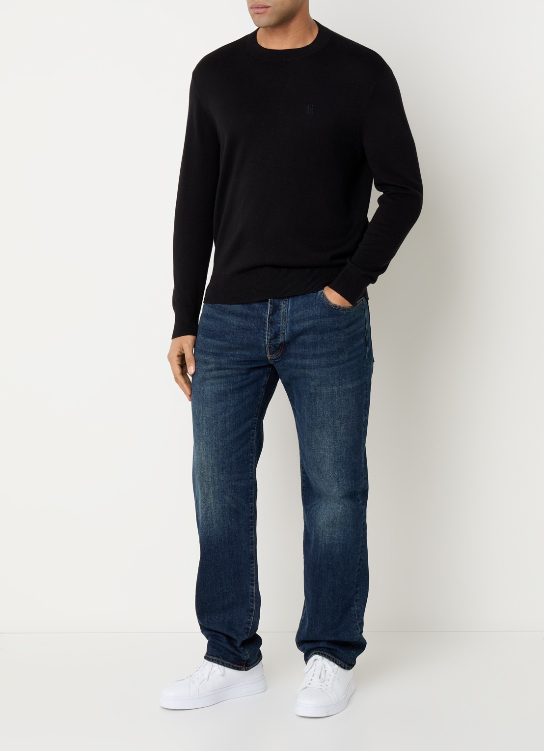 Armani Straight leg jeans met steekzakken - voorkant 2 indigo