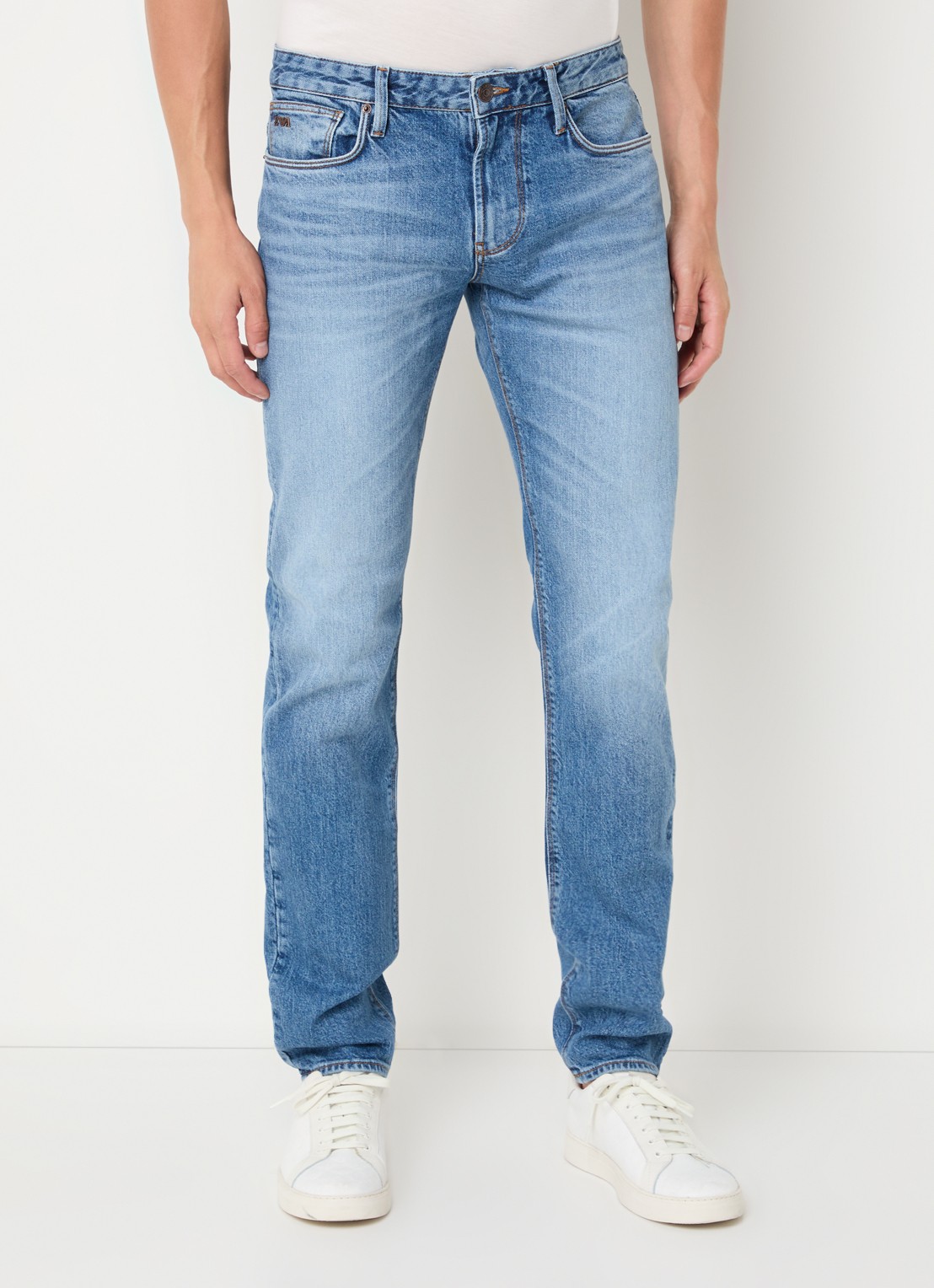 Armani Straight leg jeans met steekzakken - detail 2 lichtblauw