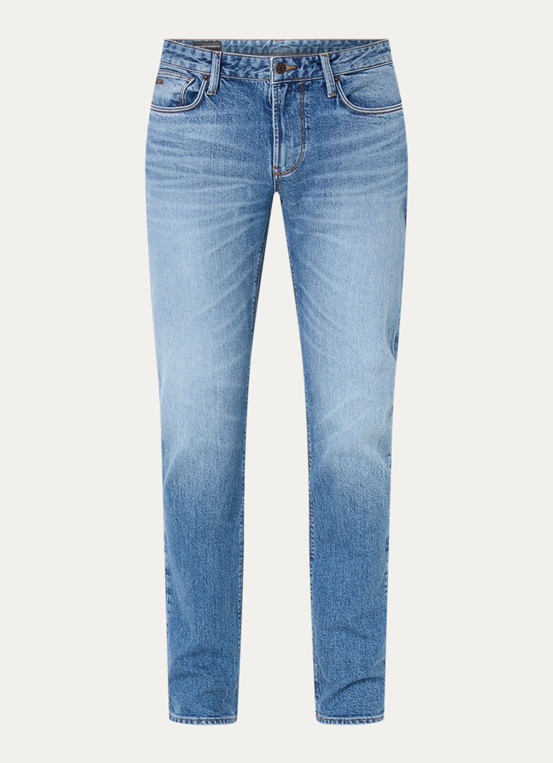 Armani Straight leg jeans met steekzakken - voorkant 4 lichtblauw