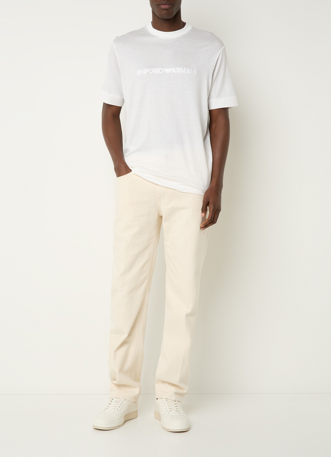 Armani Straight leg jeans met steekzakken - voorkant 5 creme
