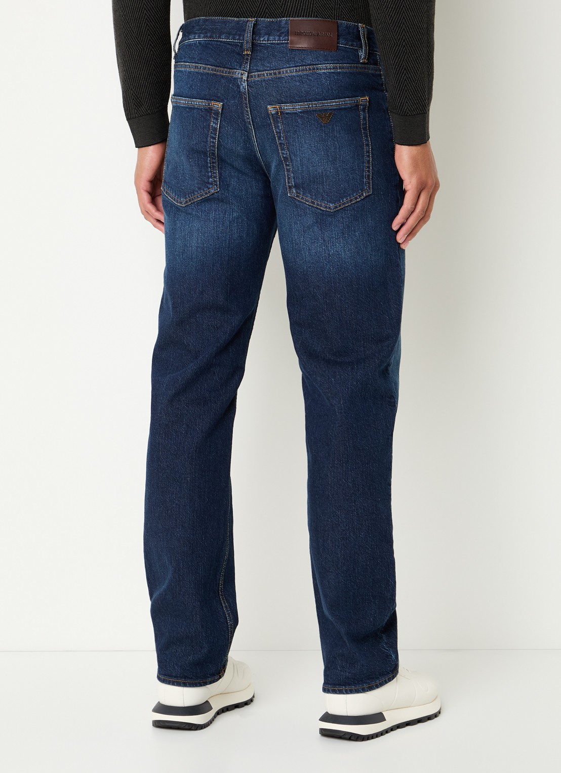 Armani Straight leg jeans met steekzakken - achterkant indigo